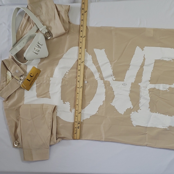 Lizette Collection Beige love Shirt Dress - Picture 4 of 4